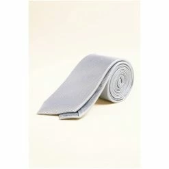 Moss Bros Moss Silver Plain Natte Silk Tie -Moss Bros shop unnamed file 1003
