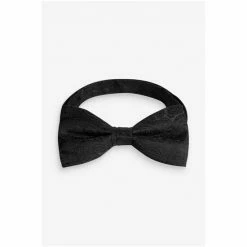 Moss Bros Moss Black Paisley Silk Bow Tie -Moss Bros shop unnamed file 1012