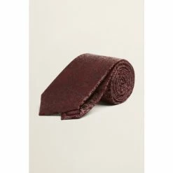 Moss Bros Moss Mulberry Red Floral Silk Tie