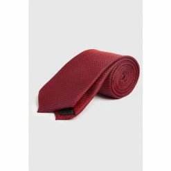 Moss Bros Red Textured Tie