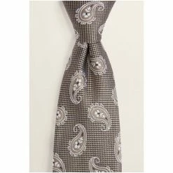 Moss Bros Moss Brown Tonal Paisley Silk Tie 5 Moss Bros Moss Brown Tonal Paisley Silk Tie -Moss Bros shop unnamed file 1032