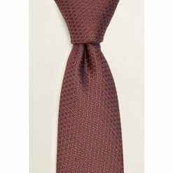 Moss Bros Red Rust Textured Tie
