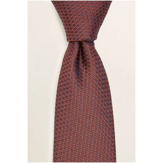 Moss Bros Red Rust Textured Tie 3 Moss Bros Red Rust Textured Tie - Image 3