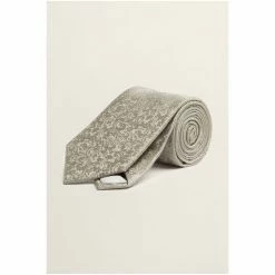 Moss Bros Moss Silver Floral Silk Tie -Moss Bros shop unnamed file 1044