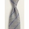 Moss Bros Moss Sage Green With Navy Stripe Silk Tie
