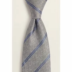 Moss Bros Moss Sage Green With Navy Stripe Silk Tie