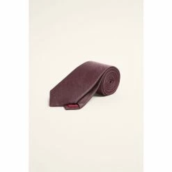 Moss Bros Moss Mulberry Plain Natte Silk Tie