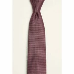 Alternative view of Moss Bros Moss Mulberry Plain Natte Silk Tie