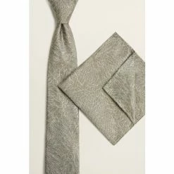 Moss Bros Moss Gold Champagne Floral Tie Hank Set