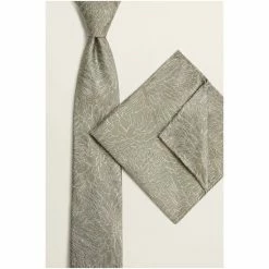 Moss Bros Moss Gold Champagne Floral Tie Hank Set -Moss Bros shop unnamed file 1060