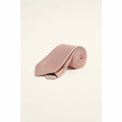 Moss Bros Moss Canteloupe Plain Natte Silk Tie