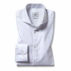 Moss Bros Slim Fit White Pinpoint Oxford Non- Iron Shirt 4 Moss Bros Slim Fit White Pinpoint Oxford Non- Iron Shirt -Moss Bros shop unnamed file 107