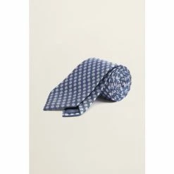 Moss Bros Moss Blue Floral Geo Silk Tie