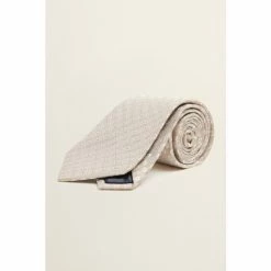 Moss Bros Moss Gold Champagne Floral Geo Silk Tie