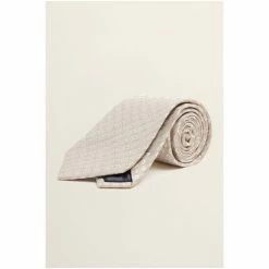 Moss Bros Moss Gold Champagne Floral Geo Silk Tie -Moss Bros shop unnamed file 1081