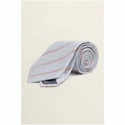 Moss Bros Moss Sky Blue With Pink Stripe Silk Tie -Moss Bros shop unnamed file 1084