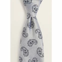 Alternative view of Moss Bros Moss Silver Tonal Paisley Silk Tie