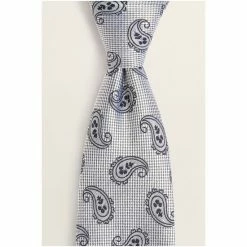 Moss Bros Moss Silver Tonal Paisley Silk Tie 5 Moss Bros Moss Silver Tonal Paisley Silk Tie -Moss Bros shop unnamed file 1087