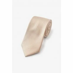 Moss Bros Moss Gold Plain Natte Silk Tie