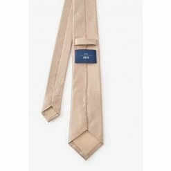 Alternative view of Moss Bros Moss Gold Plain Natte Silk Tie