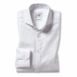 Moss Bros Slim Fit White Royal Oxford Non-Iron Shirt -Moss Bros shop unnamed file 111