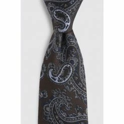 Moss Bros Brown Paisley Silk Tie