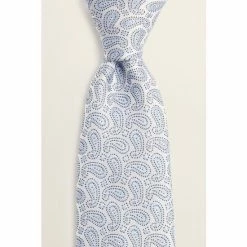 Moss Bros Grey Paisley Silk Tie