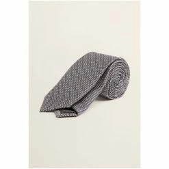 Moss Bros Moss London Silver Blue Textured Tie -Moss Bros shop unnamed file 1121