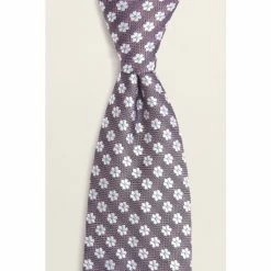 Moss Bros Moss Pink Floral Geo Silk Tie