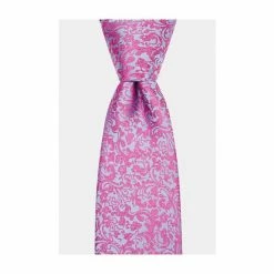 Moss Bros Moss Pink/Blue Floral Swirl Tie -Moss Bros shop unnamed file 1135