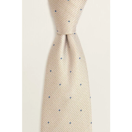 unnamed-file-1140.jpg Moss Bros Moss Cream Champagne Contrast Spot Silk Tie -Moss Bros shop unnamed file 1140