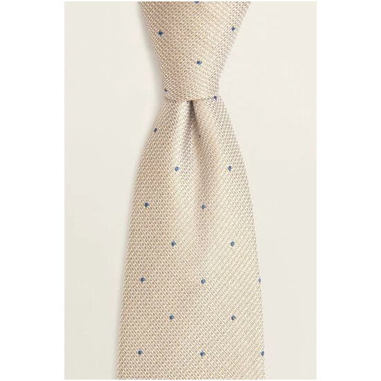 unnamed-file-1141.jpg Moss Bros Moss Cream Champagne Contrast Spot Silk Tie -Moss Bros shop unnamed file 1141