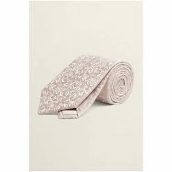 Moss Bros Dusky Pink Floral Silk Tie -Moss Bros shop unnamed file 1144