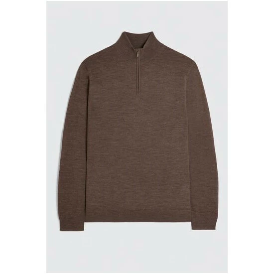 unnamed-file-1165.jpg Moss Bros Brown Merino Zip-Neck Jumper -Moss Bros shop unnamed file 1165