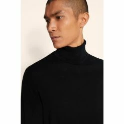 Moss Bros Moss Black Merino Roll Neck Jumper -Moss Bros shop unnamed file 1172