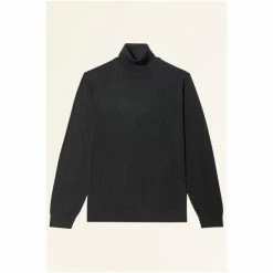 Moss Bros Moss Black Merino Roll Neck Jumper -Moss Bros shop unnamed file 1176