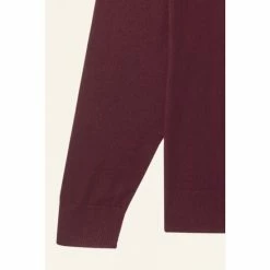Moss Bros Moss Burgundy Red Merino Zip Neck Jumper -Moss Bros shop unnamed file 1182