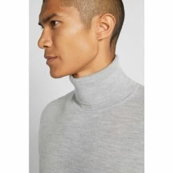 Moss Bros Grey Merino Roll Neck Jumper 7 Moss Bros Grey Merino Roll Neck Jumper -Moss Bros shop unnamed file 1191