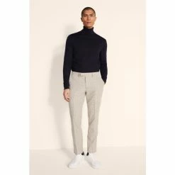 Alternative view of Moss Bros Moss Navy Merino Roll Neck Jumper