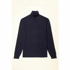 Moss Bros Moss Navy Merino Roll Neck Jumper -Moss Bros shop unnamed file 1197