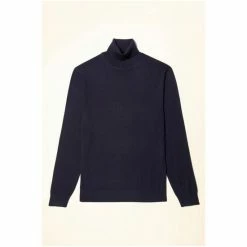 Moss Bros Moss Navy Merino Roll Neck Jumper -Moss Bros shop unnamed file 1199