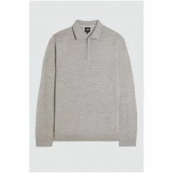 Moss Bros Grey Merino Blend Zip Polo 2 Moss Bros Grey Merino Blend Zip Polo -Moss Bros shop unnamed file 1202