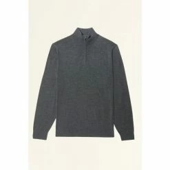 Moss Bros Moss Charcoal Merino Zip Neck Jumper 10 Moss Bros Moss Charcoal Merino Zip Neck Jumper -Moss Bros shop unnamed file 1207