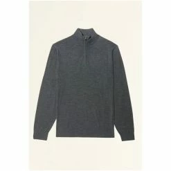 Moss Bros Moss Charcoal Merino Zip Neck Jumper 11 Moss Bros Moss Charcoal Merino Zip Neck Jumper -Moss Bros shop unnamed file 1208