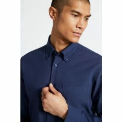 Moss Bros Slim Fit Navy Blue Royal Oxford Non-Iron Shirt 14 Moss Bros Slim Fit Navy Blue Royal Oxford Non-Iron Shirt -Moss Bros shop unnamed file 121