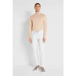 Alternative view of Moss Bros Natural Merino Roll Neck Jumper