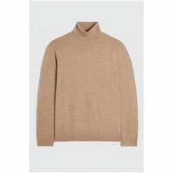 Moss Bros Natural Merino Roll Neck Jumper 11 Moss Bros Natural Merino Roll Neck Jumper -Moss Bros shop unnamed file 1223