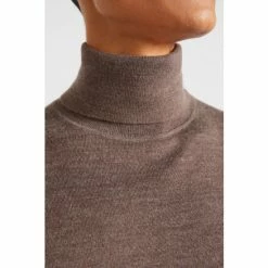 Moss Bros Brown Merino Roll Neck Jumper -Moss Bros shop unnamed file 1232