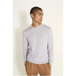 Moss Bros Moss Glacier Grey Superfine Crew Neck Jumper 7 Moss Bros Moss Glacier Grey Superfine Crew Neck Jumper -Moss Bros shop unnamed file 1259