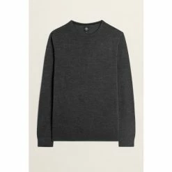 Moss Bros Moss Charcoal Merino Blend Crew-Neck Jumper